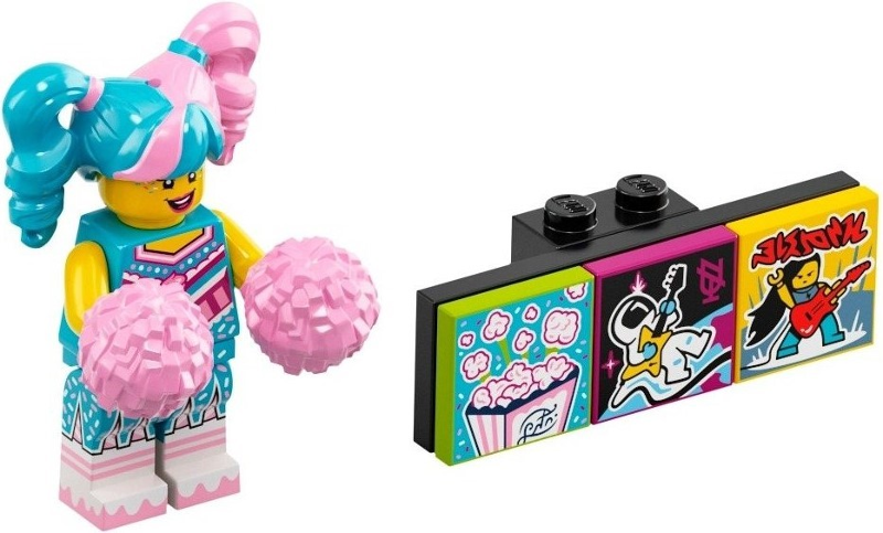 LEGO vidbm01-10 Cotton Candy Cheerleader, Vidiyo Bandmates, Series 1 (Complete Set with Stand and Accessories)