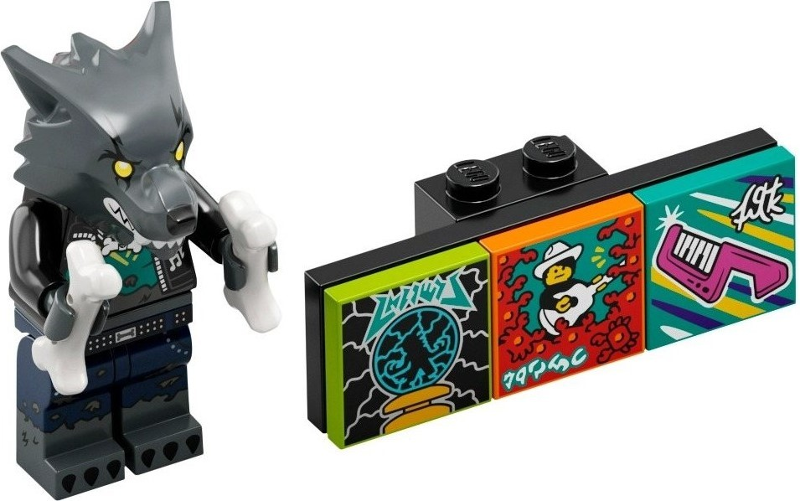 LEGO vidbm01-12 Werewolf Drummer, Vidiyo Bandmates, Series 1 (Complete Set with Stand and Accessories)