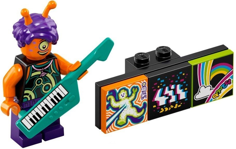 LEGO vidbm01-9 Alien Keytarist, Vidiyo Bandmates, Series 1 (Complete Set with Stand and Accessories)