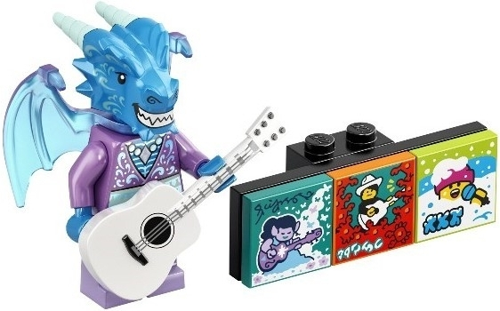 LEGO vidbm02-12 Dragon Guitarist, Vidiyo Bandmates, Series 2 (Complete Set with Stand and Accessories)