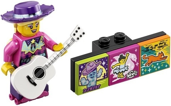 LEGO vidbm02-5 Discowgirl Guitarist, Vidiyo Bandmates, Series 2 (Complete Set with Stand and Accessories)