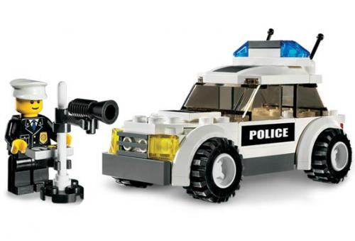 LEGO 7236 Police Car - Black/Green Sticker Version